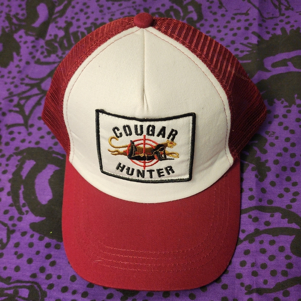 Spirit Red and White Cougar Hunter Trucker Hat
